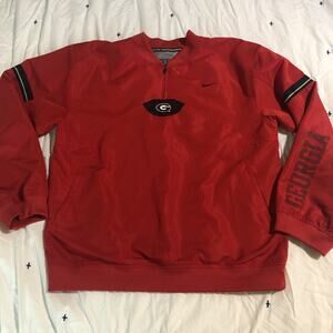 Vtg Y2K Nike Georgia Bulldogs 1/4 Zip Pullover Mens XL Windbreaker Jacket Red